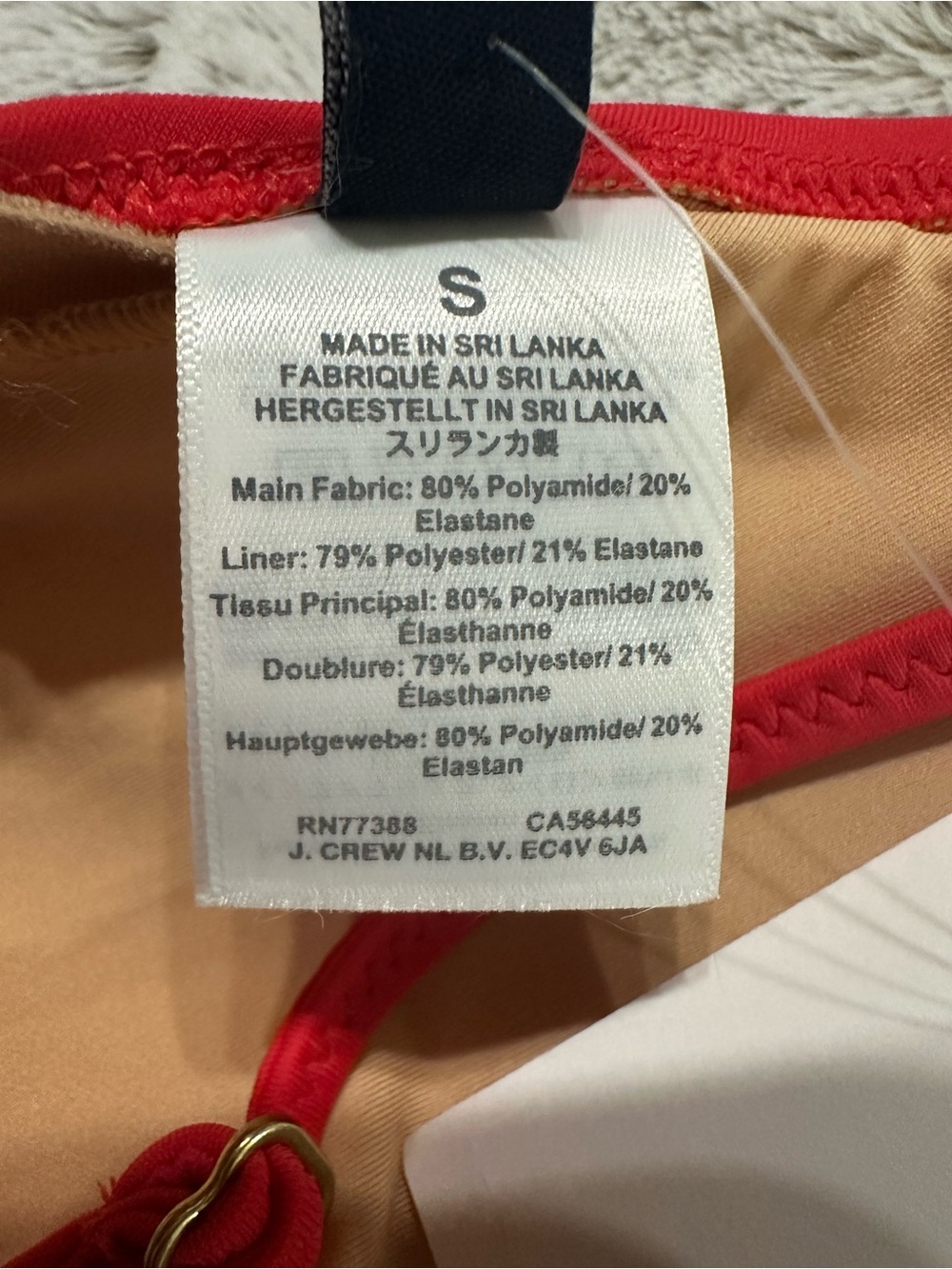 J. Crew Factory red ruffle french bikini top size small - Picture 10 of 13